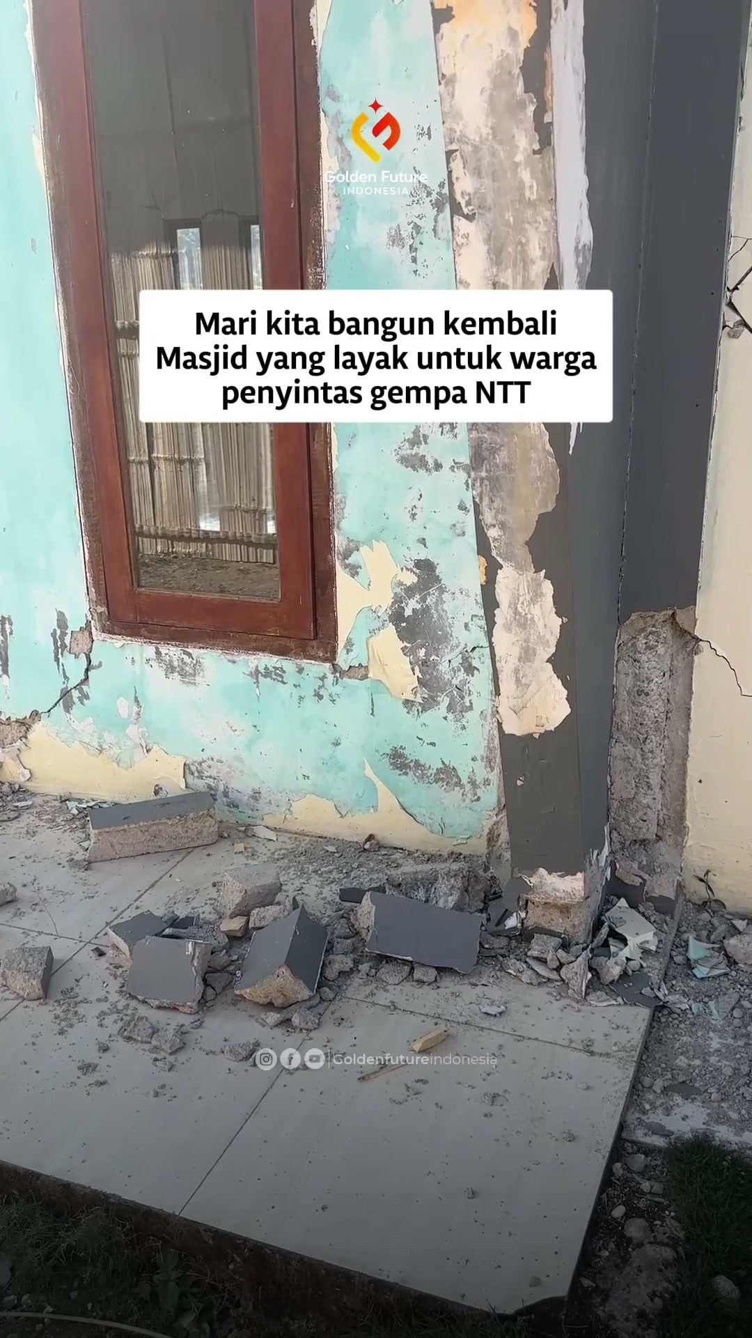 Pilar Retak dan Dinding Ambrol