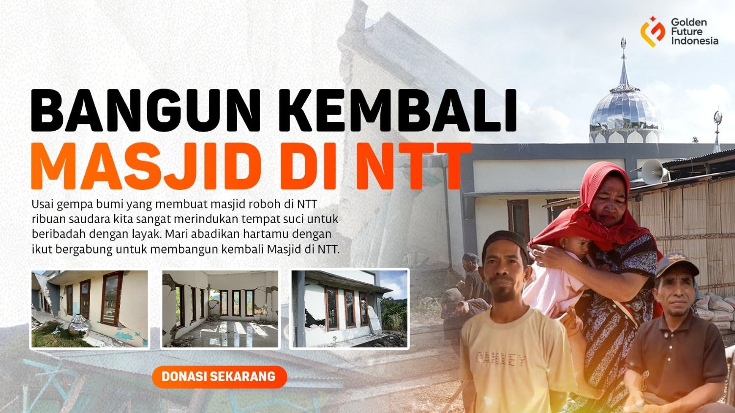 Masjid Fathurrahman NTT: Roboh Diguncang Gempa 7.7 SR, 200 Jemaah Sholat Beralas Tanah